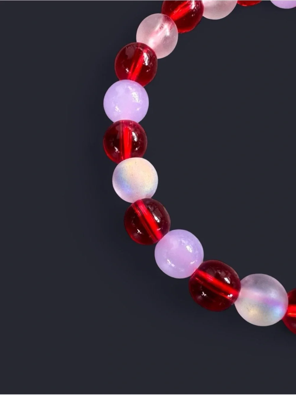 Red Twilight Glass Bead Bracelet